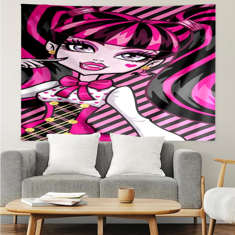 Monster-High Party Tapestry Hanging for Bedroom,Livingroom, Playroom,Decor Art Room Wall Tapestry Holiday and Birthday Gifts