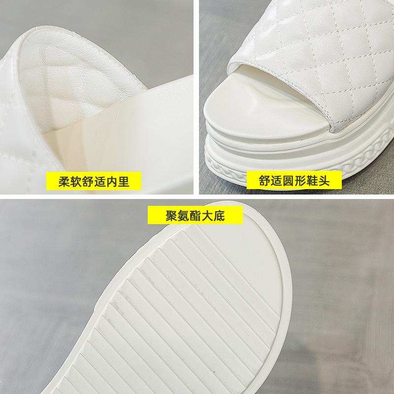 Sandals Women's 2025 Summer New Xiaoxiangfeng Thick-soled Slope Heel Sandals Women's Fashion and Simplicity Korean Version of Trendy Casual Shoes