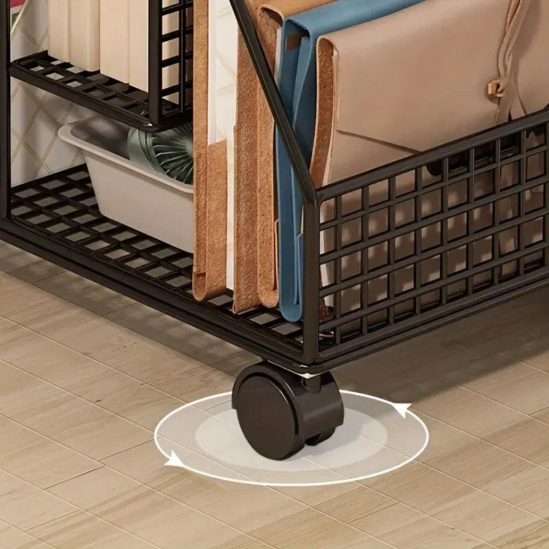 Organizador Estantería Móvil Ajustable Debajo del Escritorio Carro de Almacenamiento Rodante Multicapa con Ruedas para Oficina Hogar Estantería