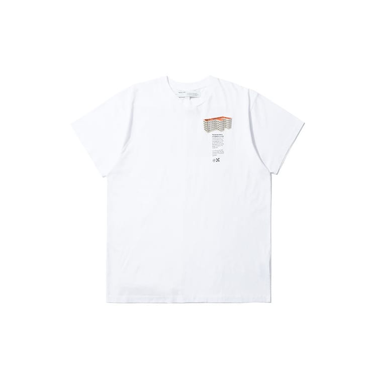 OFF WHITE SS20 T Shirts Men's White Crew Neck Moderate Straight Fit OMAA038R201850070188