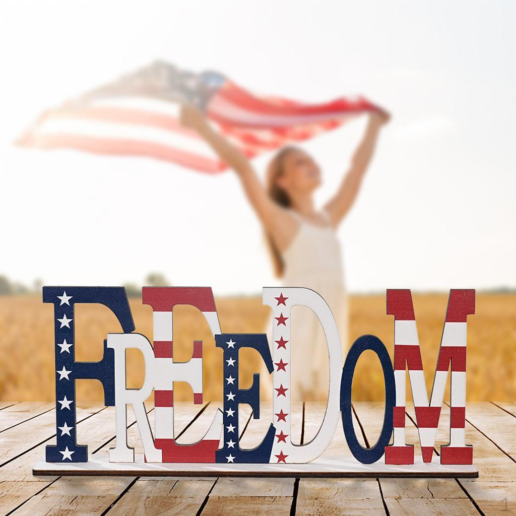 American Flag Wooden Decorative Plaque - Decor FREEDOM
