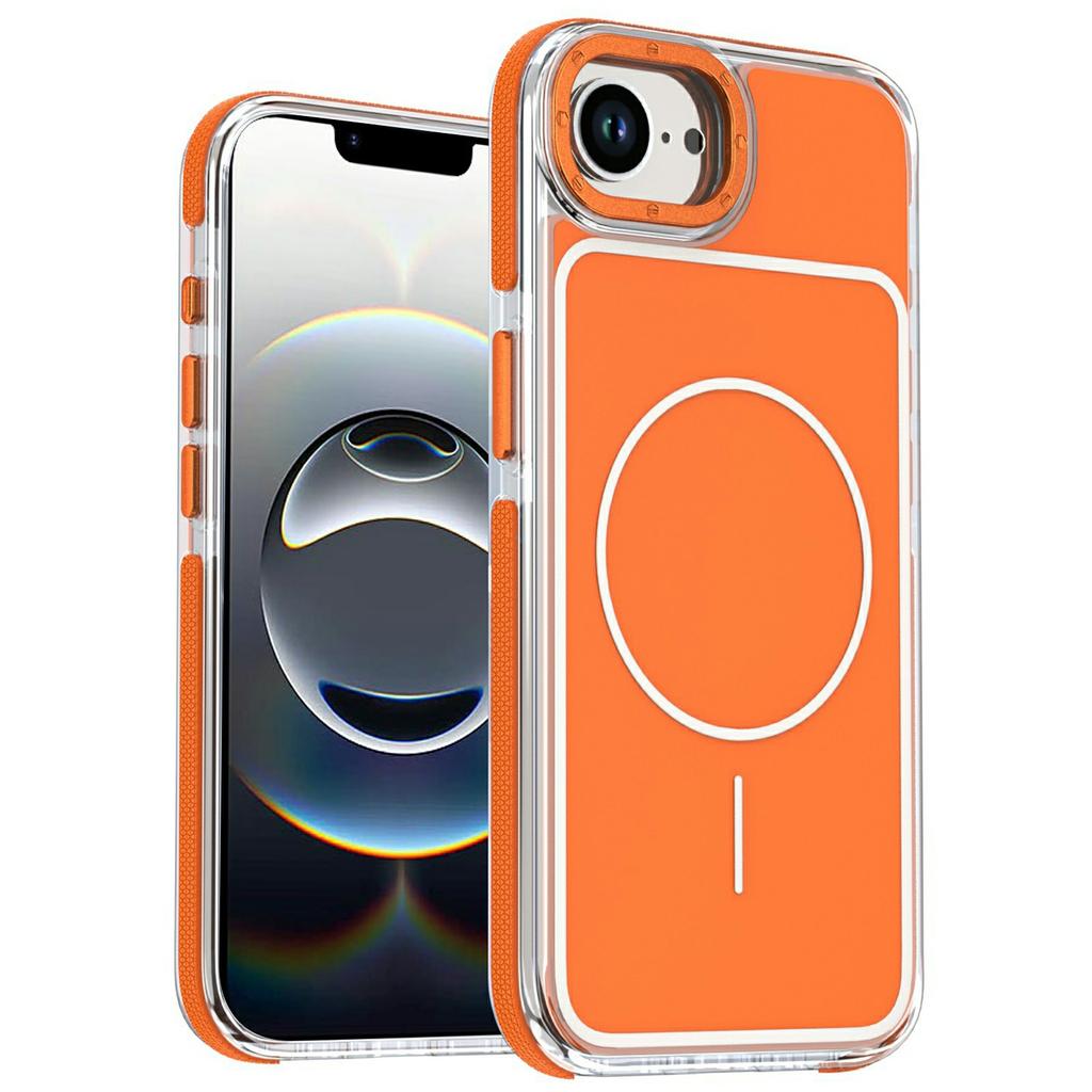 For iPhone 16e Magnetic Case Dual Color Shockproof TPU PC Phone Cover Compatible with MagSafe