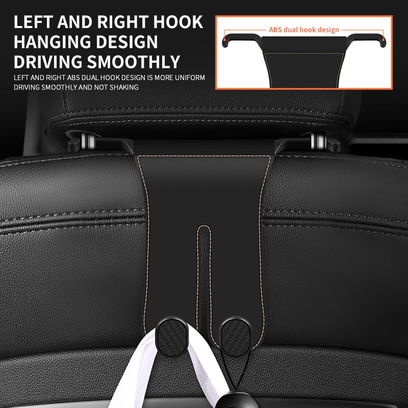 Multifunktionaler Auto-Kopfstützenhaken Ultrafeine Faseroberfläche Rücksitz-Aufhänger Doppelhaken 20 kg Hohe Tragfähigkeit ABS-Haken Aufhänger