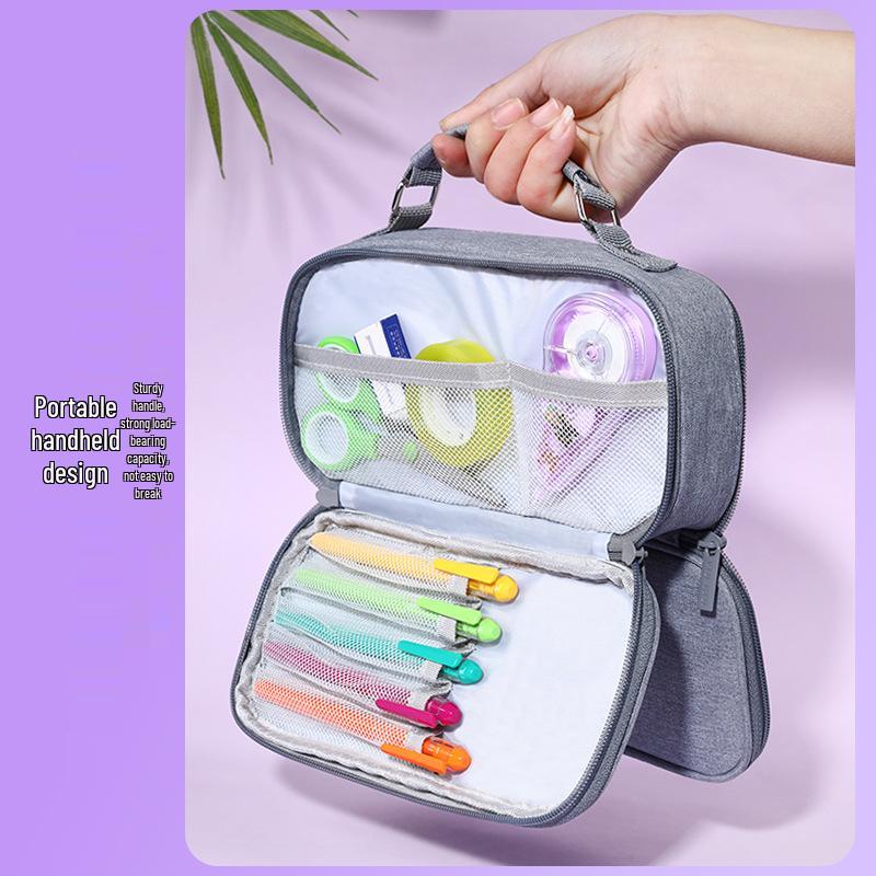 Large Capacity Multi-layer Canvas Pencil Case for Students