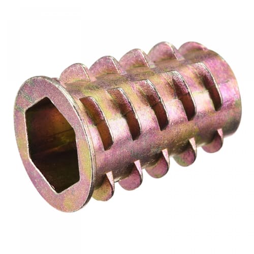 uxcell Zinc Alloy Thread Insert Nuts for Furniture, Colored Zinc, for Wood, M10x25mm, 12 Pieces