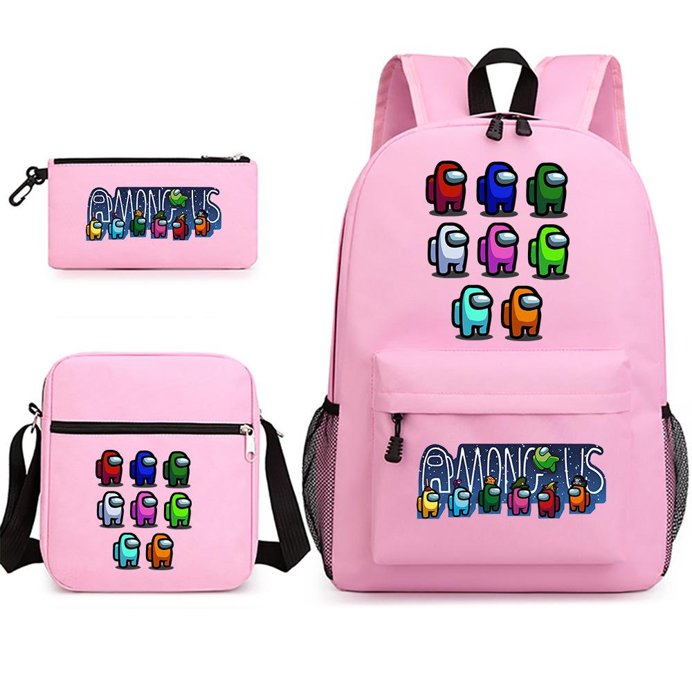 Schulrucksack mit großer Kapazität und Schultergurt; Schüler Drei-teiliges Federmäppchen-Set