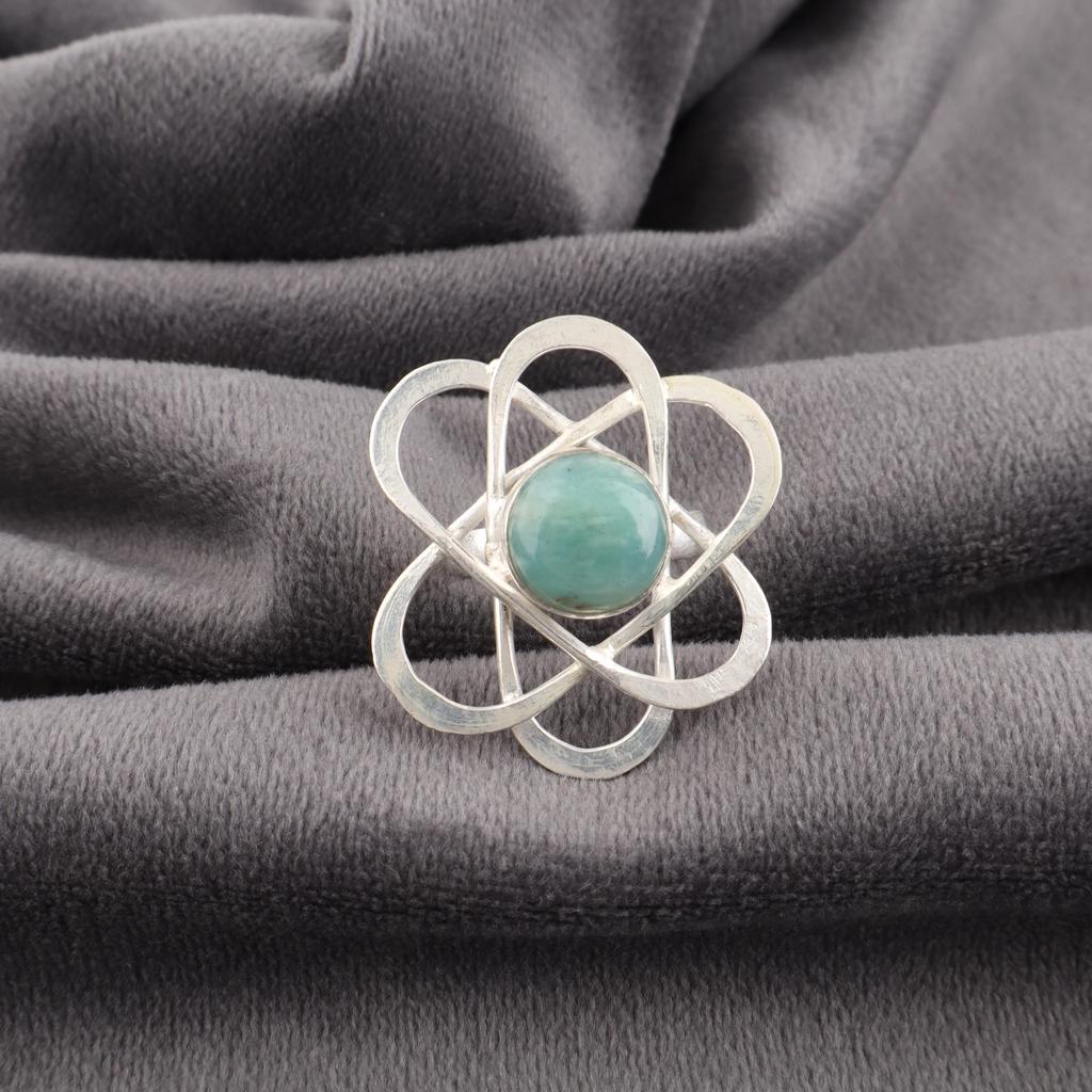 Amazonite 925 Sterling Silver Ring, Top Quality Gemstone Ring, Handmade Ring Jewelry, For Anniversary Gift