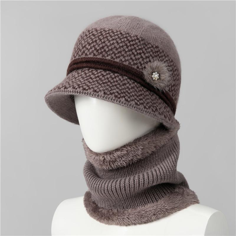 Hat Women'S Season Ear Protection Warm Mom Hat Fleece Thick Ear Protection Grandma Grandma Elderly Cotton Hat