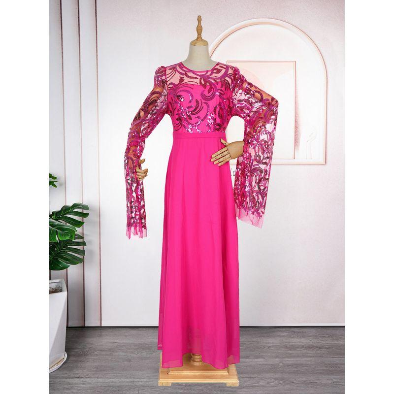 African Plus Size Women's Long-Sleeved Bridesmaid Dresses for Weddings, Birthdays, Parties, and Party Dresses