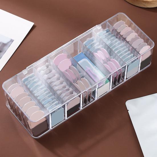 Contact Lenses Storage Box Transparent Design 12 Compartments Large Capacity Dustproof