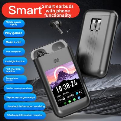 Bluetooth Power Bank Color Screen Touch In-ear with Screen Noise Reduction Transparent Bluetooth Headset