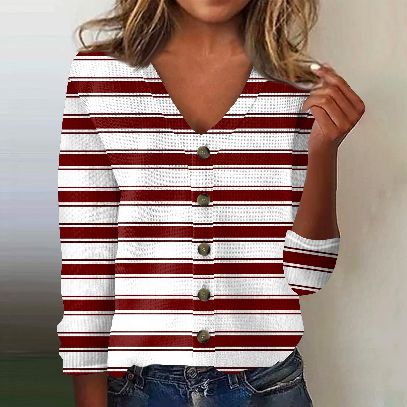 

Женская модная принтованная длинная рукава вязаный кардиган куртка на пуговицах XL винный