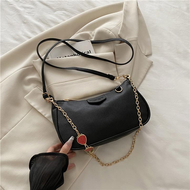 

Retro casual underarm bag women s summer new fashion chain lychee pattern small square bag shoulder bag