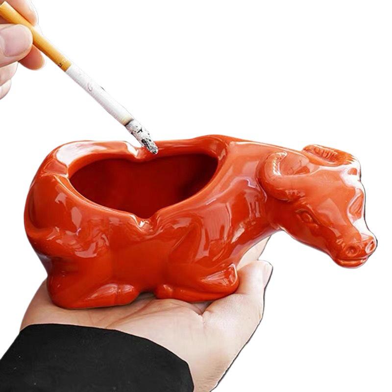 Crab Ceramic Ashtray with Lid - Cute Chinese-Style Tea Pet for Home or Office