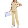 Ladies' Comfortable And Casual Solid Color Short Sleeved Pants Protective Suit Set