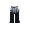 Spring and Autumn Girls' Flared Wide-Leg Pants, Korean Style Baby Girl Mesh Trendy Solid Color Thin Long Straight Casual Pants
