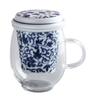 Toyo Ceramics Arita Ware Celand Glass Stylish Mug, Tessen Arabesque, IW-002, Blue