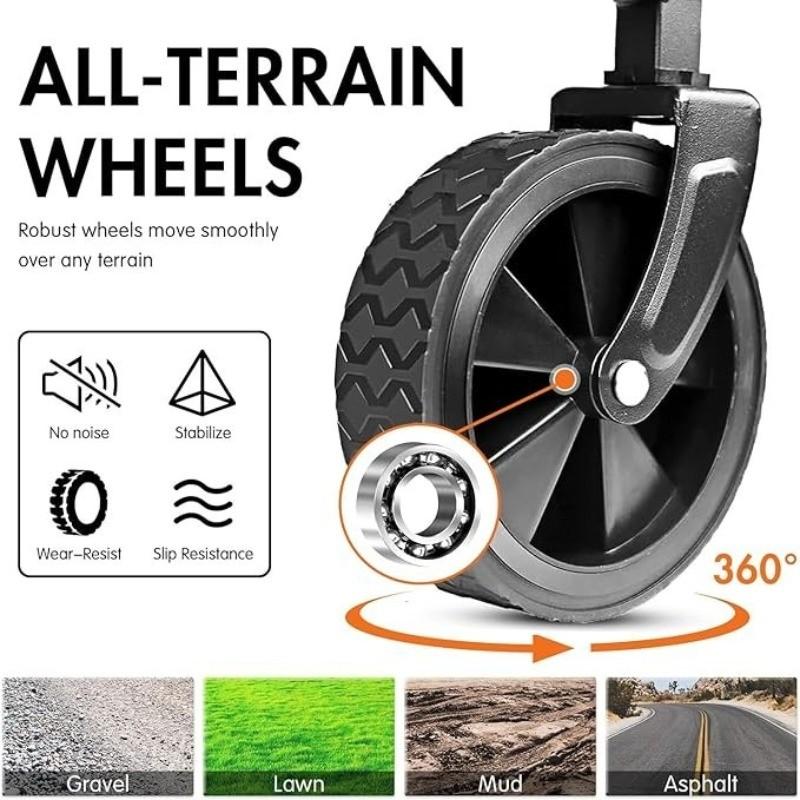 5 Inch Foldable Trolley Wagon Utility Garden Cart Collapsible Outdoor Camping Cart with Silent Universal Wheels