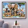 5D DIY Diamond Painting Animal Cartoon Group Zoo Embroidery Cross Stitch Painting Mosaic Home Decoration Handicraft Gift
