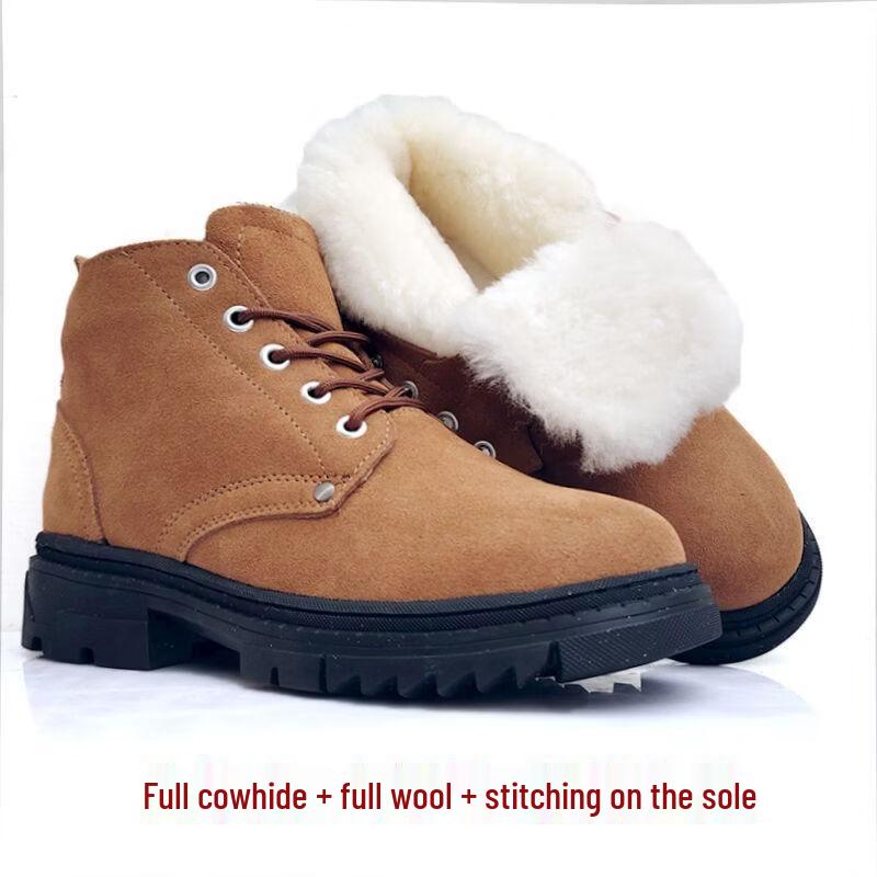 Men's Winter Shearling Work Safety Snow Boots