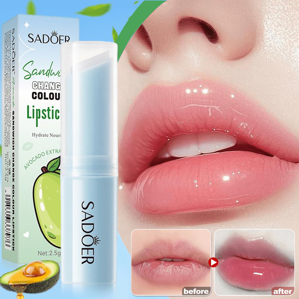 1PC Avocado Change Colour Lipstick,Prevent Moisture Loss,Moisturize For Long Time,Lock In Lips Moist