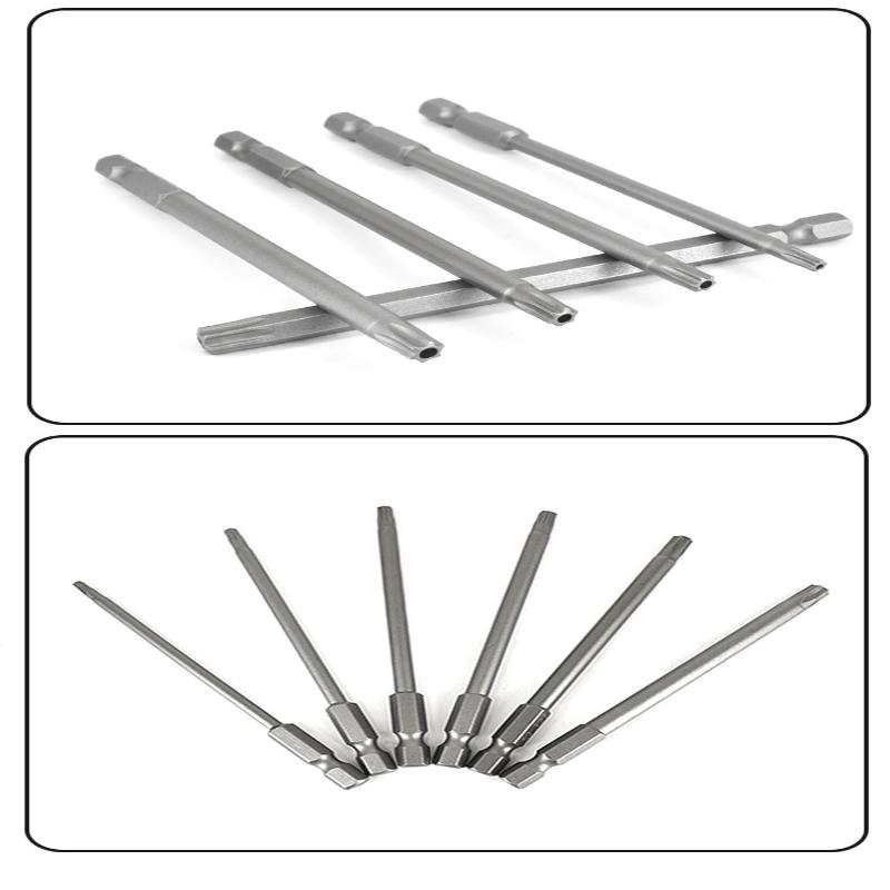 8-teiliges Torx-Schraubendreher-Bit-Set 1/4 Zoll Sechskantaufnahme Magnetische Stern-Bits T8-T40 Für Bohrer Schraubenschlüssel 50mm 100mm 150mm
