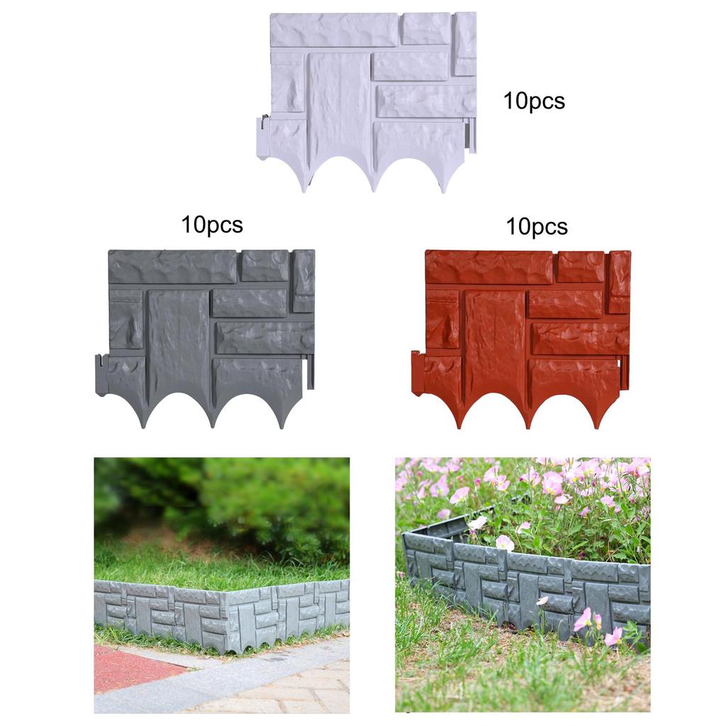 10x Garden Fence Flower Bed Fencing Simple Installation Landscape Edging Border for Patio