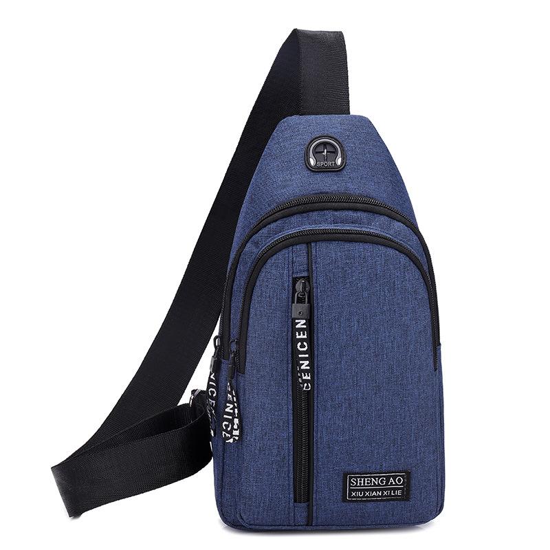 

Дорожная облегающая нагрудная сумка, мужская простая велосипедная нагрудная сумка, облегающая сумка, мужская сумка из ткани Оксфорд синий