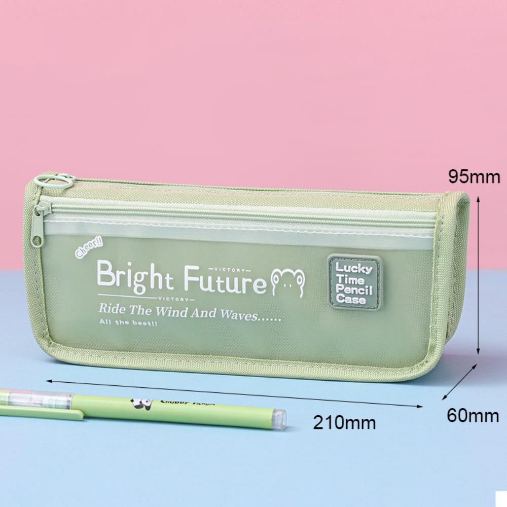 

Пыленепроницаемая сумка для ручек Прозрачный пенал Простой пенал Студент зелёный