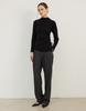 GIEMAR Mock Neck Unbalance Cut Knit Black