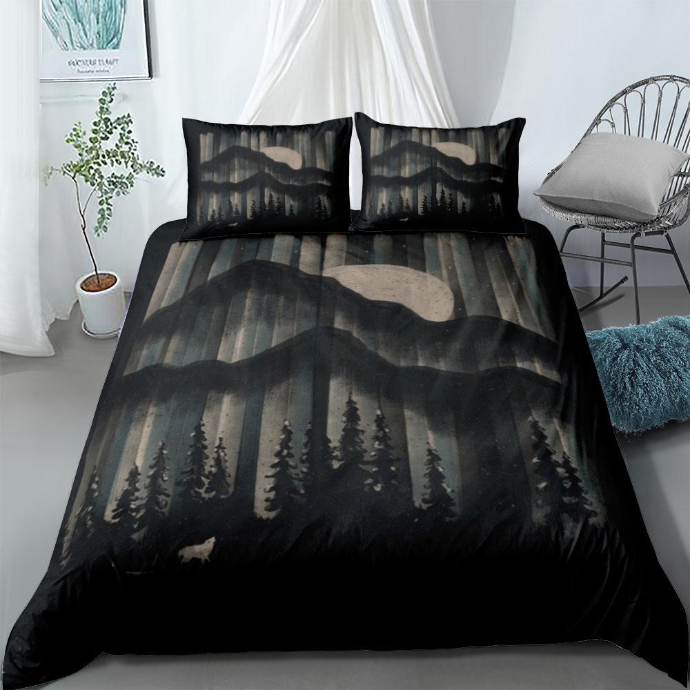 A Wolf in the Night Duvet Cover Set UK Single Double Queen US Twin Full King Size pkm Bed Linen Set