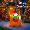 7.8FT LED Inflatable Xmas Yard Decor Beach Style Santa Claus Surfboard Palm Tree Christma Decoration Supplie Ornaments Toy Gifts