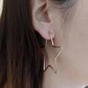 Pentagram Hoop Earrings for Women Exaggerated Punk  Accessories Polished Five-Pointed Star Earrings Y2K Accessories