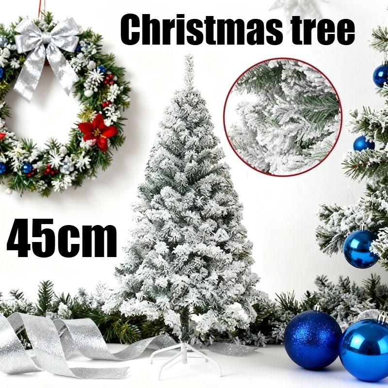 11cm Lifelike Snow-covered Christmas Tree White Flocked PVC Pine Tree with Snow Effect Perfect for Store Window Displays