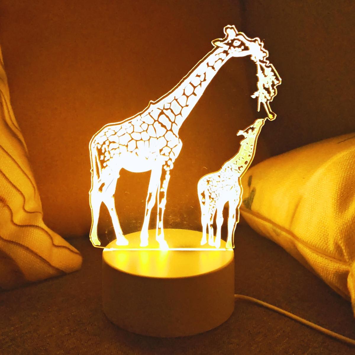 

USB powered 3D creative giraffe night light - cute animal home decoration light, perfect birthday or holiday gift