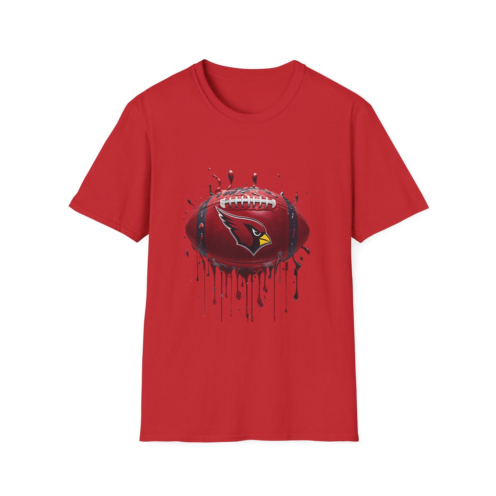 Arizona Dripping Football Logo T-Shirt | Sports Team Ball Design L