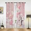 Christmas Ball Poinsettia Print Curtains for Bedroom Living Room Drapes Kitchen Study Room Window Curtain Home Decoration