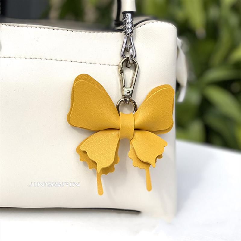 Cute Keychain White Purple Butterfly Flower Insects Car Key Ring Key Chains For Women Men Souvenir Gift Jewelry Bag Accessories