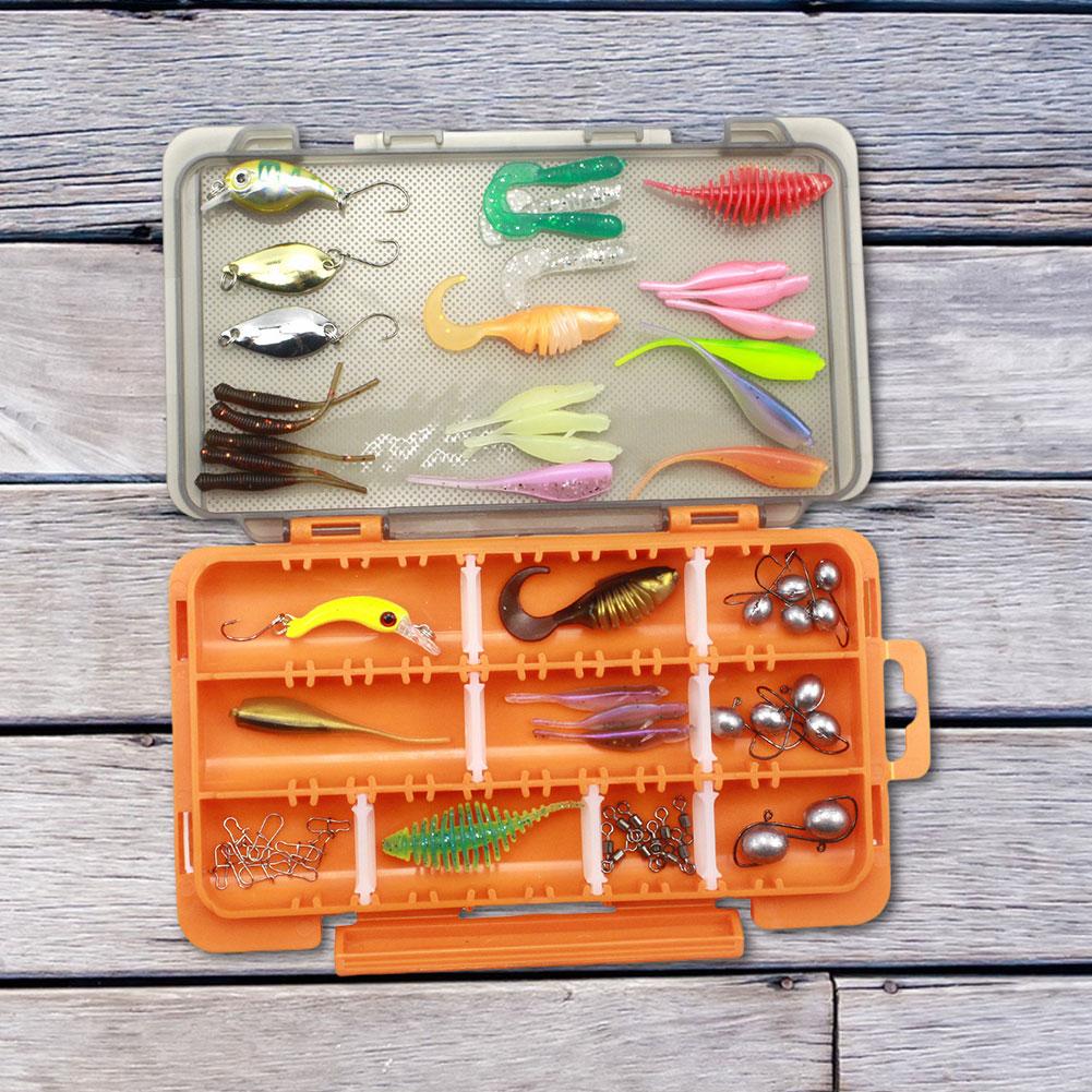 63pcs Fishing Lures Kit Soft and Hard Bait Set with Tackle Box Fishing Lure Set for Bass Pike Crankbait Tackle Accessories