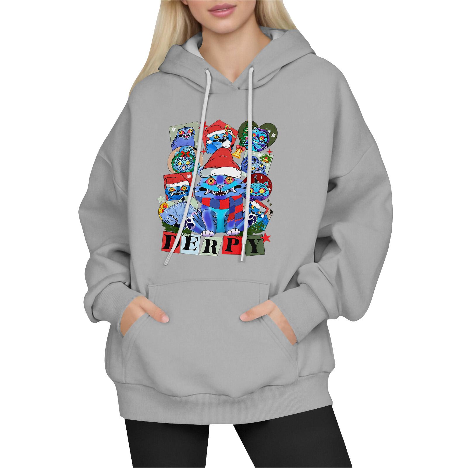 

Women s Fashion Long-Sleeve Pullover Hoodie with Fun Movie-Inspired Prints S