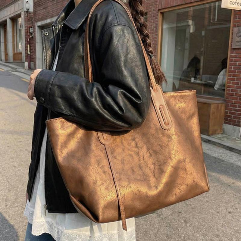 Large-capacity Hand-held Fashionable Tote Bag for Student Commuting and Class Use, Single-shoulder Bag