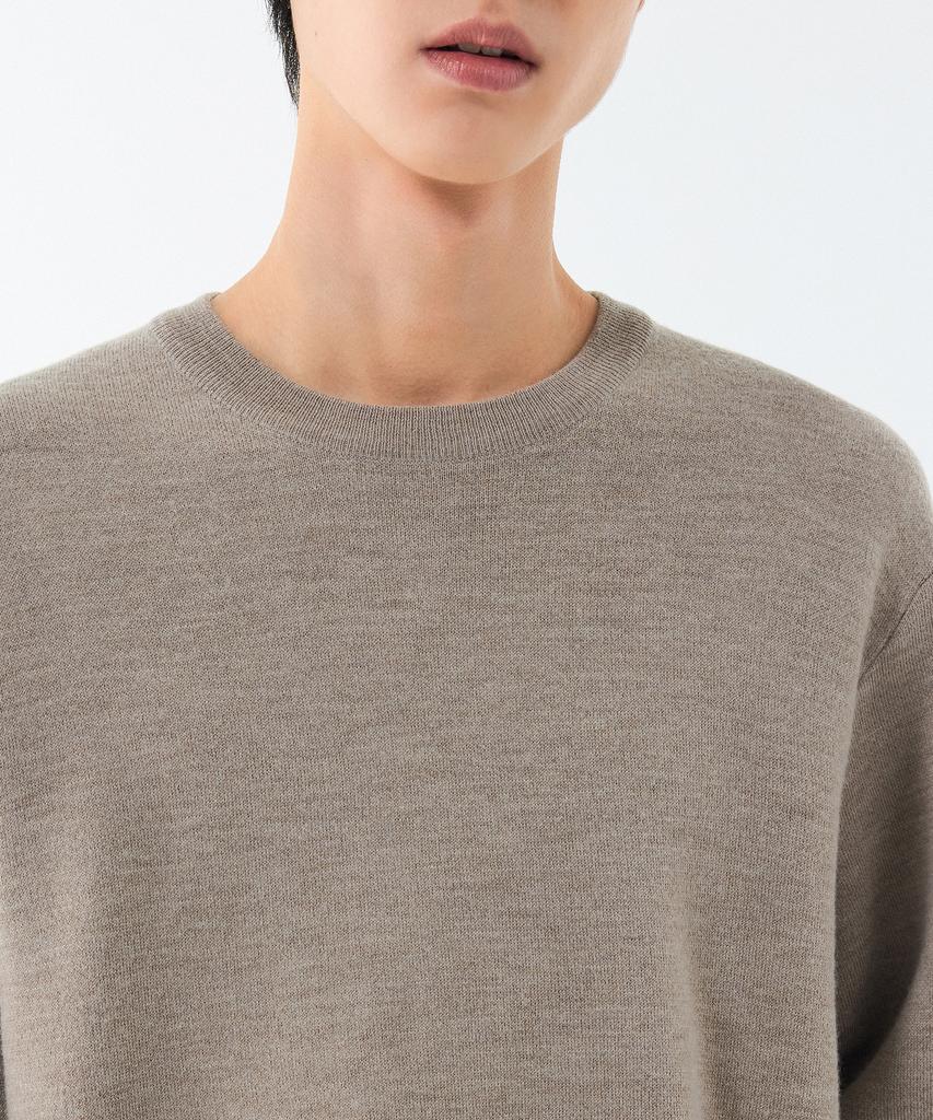 Musinsa Standard Minimal Crew Neck Knit [Heather Beige]