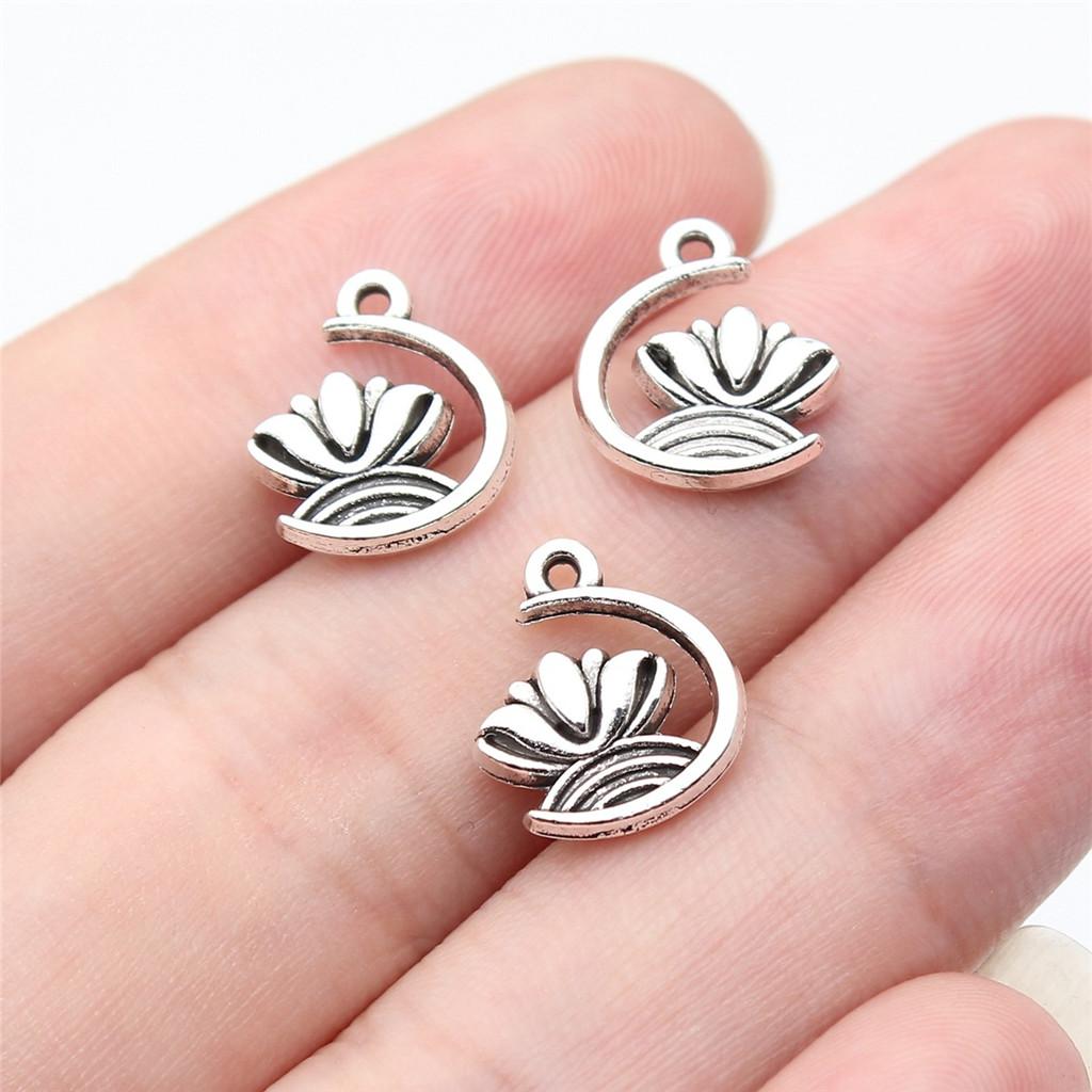 Charms Rose Lotus Pendants Wedding Jewelry Findings QC107