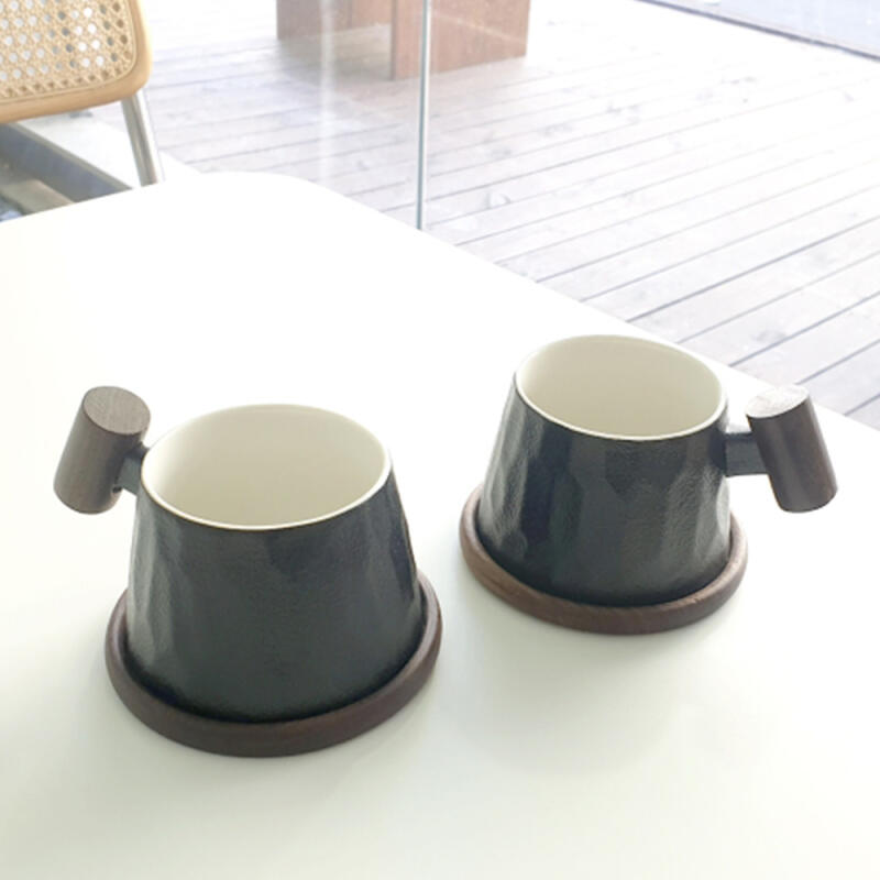 Highland Maple Mug (Small) Black Hammer Pattern 1P (cup, Saucer)