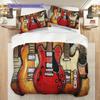 1PC Music, guitar Theme Bedding Quilt Set Quilt Cover Pillowcase Home Decoration Birthday Gift (1 * duvet cover + 2 * pillowcase, without core)