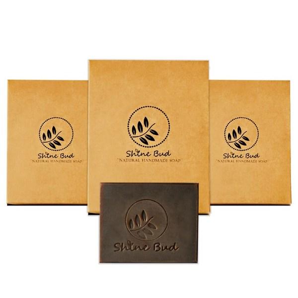 Shinebird Pine Campfire Natural Handmade Aged Pine Tar Soap, 3 Pieces, 100g