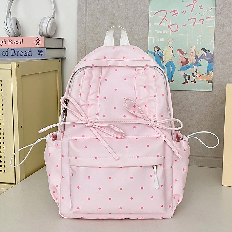 School Bag Schoolbag Ins Wind Public High Value Polka Dot Korean Girl Light First Big Travel Backpack