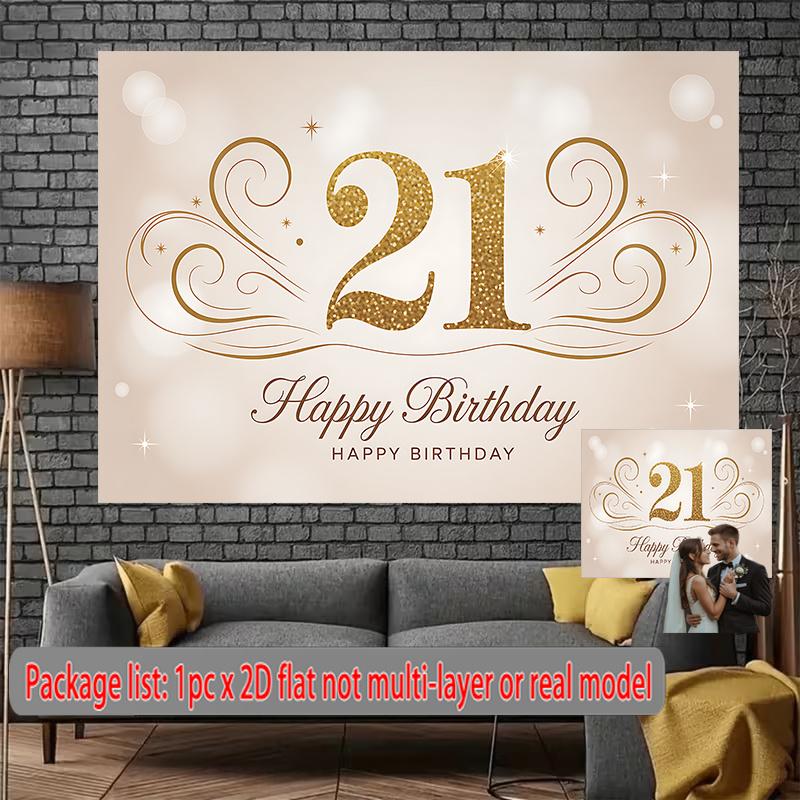 Party Backdrop 21St Birthday Flat Made Decorating Serving Event Photo Background Front Door Decor
