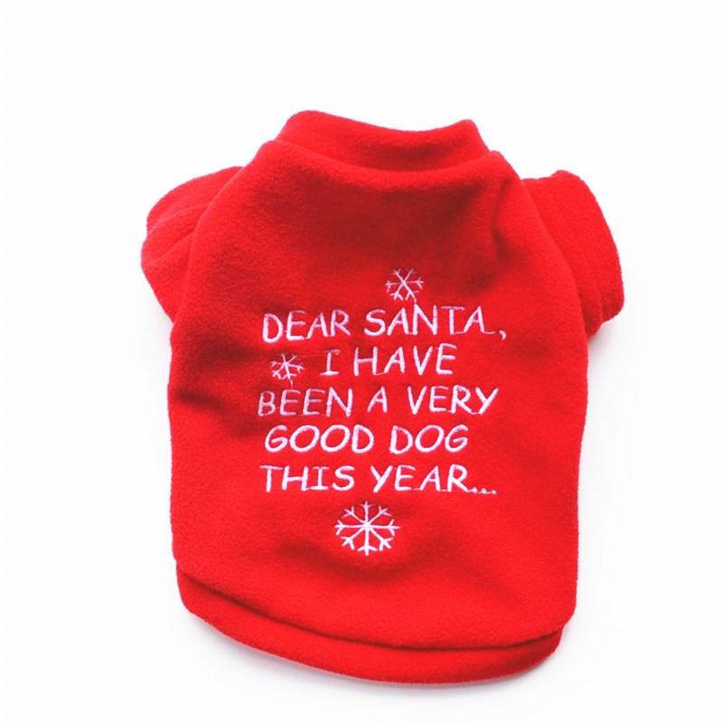 Pet Clothes Christmas Sweater With Plush Fabric For Small Dogs Winter Warmth
