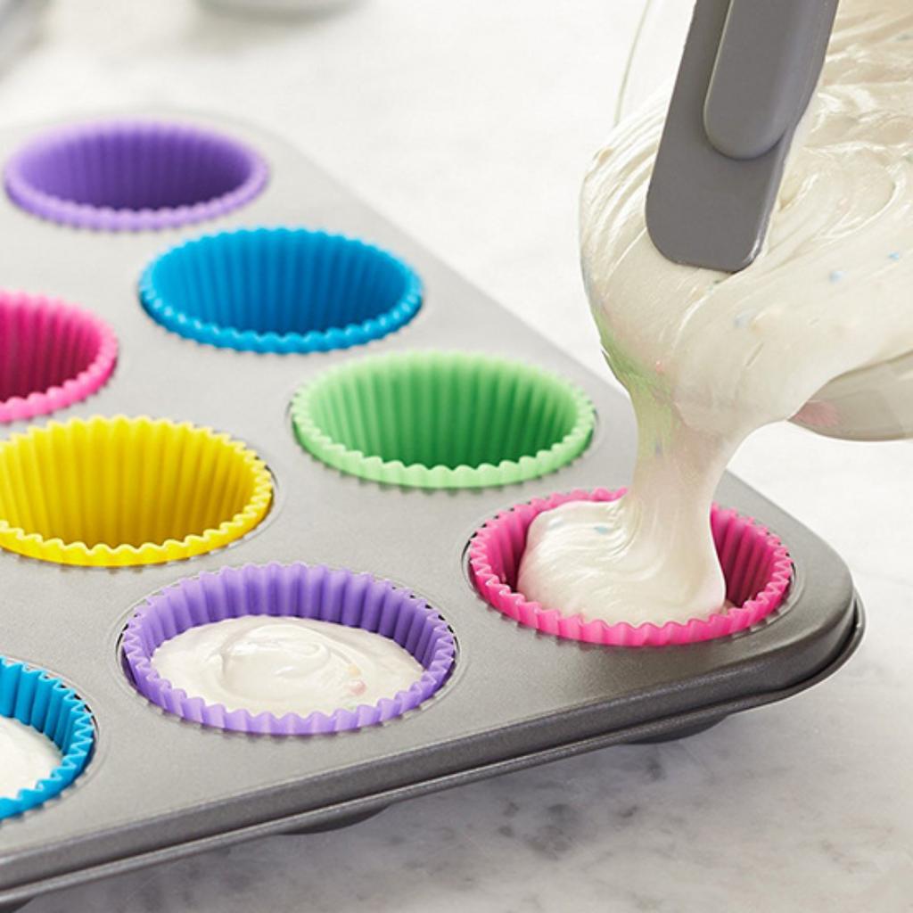 Stampo per cupcake in silicone multi stile Mafen, stampo per biscotti con caramelle al cioccolato, a forma di cuore, a forma di fiore, geometria, per budini, muffin e utensili da forno